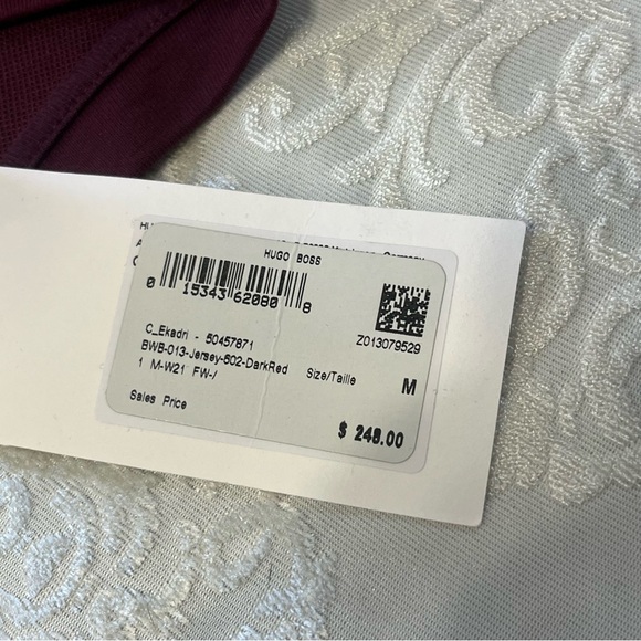 Boss Hugo Boss “Ekadri” Shift Dress With Pockets Burgundy Size Medium NWT - Picture 4 of 10